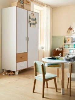 Armoire 2 Portes + 2 Tiroirs LIGNE HOPLA Blanc - Vertbaudet -Produits Pour Bébé armoire 2 portes 2 tiroirs ligne hopla 3