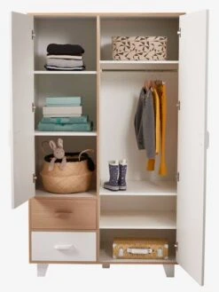 Armoire 2 Portes + 2 Tiroirs LIGNE HOPLA Blanc - Vertbaudet -Produits Pour Bébé armoire 2 portes 2 tiroirs ligne hopla 4