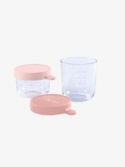 Coffret De 2 Pots De Conservation En Verre BEABA Airy Green/ Light Mist - Beaba -Produits Pour Bébé coffret de 2 pots de conservation en verre beaba 2