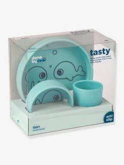 Coffret Repas 3 Pièces DONE BY DEER Sea Friends En Silicone Bleu - Done By Deer -Produits Pour Bébé coffret repas 3 pieces done by deer sea friends en silicone 2