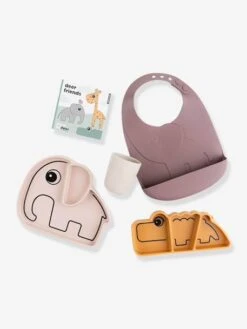 Coffret Repas 4 Pièces DONE BY DEER Goodie Box Stick&Stay En Silicone Bleu/gris/vert - Done By Deer -Produits Pour Bébé coffret repas 4 pieces done by deer goodie box stickstay en silicone 4