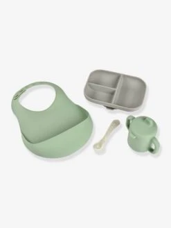 Coffret Repas Les Essentiels 4 Pièces BEABA En Silicone Vert Sauge - Beaba -Produits Pour Bébé coffret repas les essentiels 4 pieces beaba en silicone 3