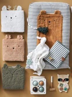 Doudou Carré + Hochet GREEN FOREST Multicolore - Vertbaudet -Produits Pour Bébé doudou carre hochet green forest 2