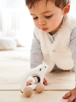 Hochet Ourson En Bois FSC® Blanc - Vertbaudet -Produits Pour Bébé hochet ourson en bois fsc 2