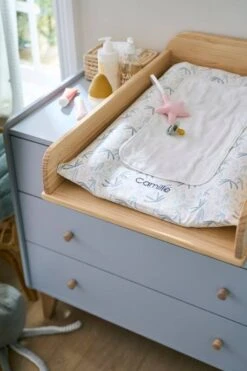 Housse De Matelas à Langer Personnalisable SOUS L'OCÉAN Blanc/bleu - Vertbaudet -Produits Pour Bébé housse de matelas a langer personnalisable sous locean 4