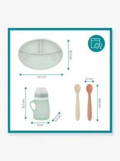 Kit Repas Silicone BABYMOOV Grow’Isy Vert/terracotta - Babymoov -Produits Pour Bébé kit repas silicone babymoov growisy 5