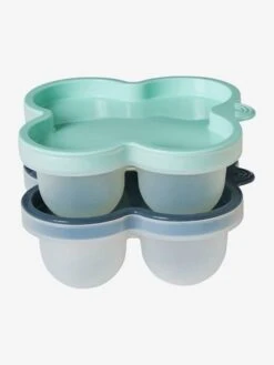 Les 2 Pots De Conservation En Silicone Vert/bleu - Vertbaudet -Produits Pour Bébé les 2 pots de conservation en silicone 4