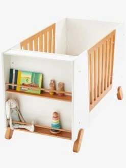 Lit Bébé Avec Barrière Amovible + Rangement Bibliothèque LIGNE PIROUETTE Blanc - Vertbaudet -Produits Pour Bébé lit bebe avec barriere amovible rangement bibliotheque ligne pirouette 3