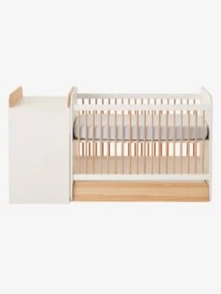Lit Combiné évolutif Avec Rangements Et Table à Langer LIGNE ECLIPSE Blanc / Bois - Vertbaudet -Produits Pour Bébé lit combine evolutif avec rangements et table a langer ligne eclipse 5