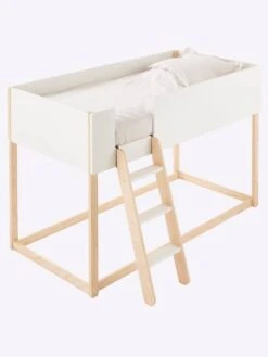 Lit Enfant Mi-hauteur Réversible ZIG-ZAG Blanc - Vertbaudet -Produits Pour Bébé lit enfant mi hauteur reversible zig zag 3
