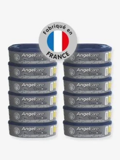 Lot De 12 Recharge Pour Poubelle à Couches Dress Up ANGELCARE Bleu Et Blanc - Angelcare
