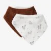 Lot De 2 Bavoirs Bandanas Petit Nomade Lot Caramel Ivoire Imprimé - Vertbaudet -Produits Pour Bébé lot de 2 bavoirs bandanas petit nomade