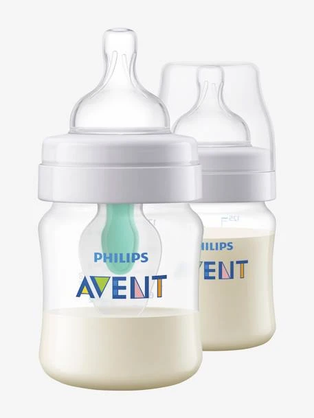 Lot De 2 Biberons 125 Ml Philips AVENT Anti-colic Avec Valve AirFree Transparent - Philips Avent 3 Lot De 2 Biberons 125 Ml Philips AVENT Anti-colic Avec Valve AirFree Transparent - Philips Avent