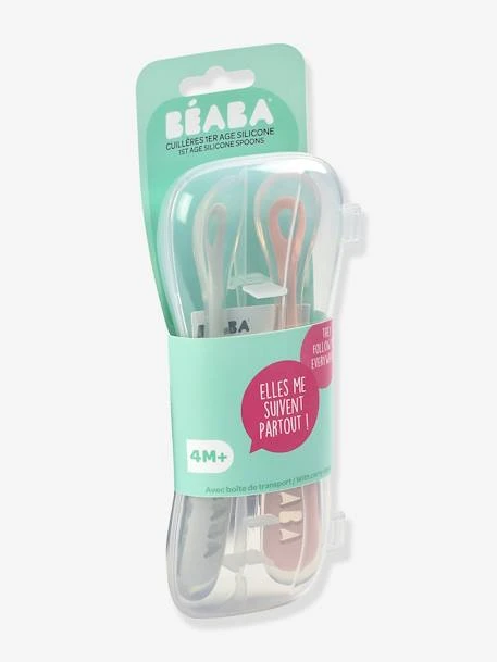 Lot De 2 Cuillères Ergonomiques D'apprentissage + Boîte De Transport BEABA Rose/gris - Beaba 5 Lot De 2 Cuillères Ergonomiques D'apprentissage + Boîte De Transport BEABA Rose/gris - Beaba – Image 3