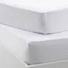 Lot De 2 Draps-housses Bébé BIO COLLECTION Blanc - Vertbaudet -Produits Pour Bébé lot de 2 draps housses bebe bio collection