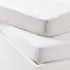 Lot De 2 Draps-housses Bébé En Jersey Uni Blanc Blanc - Vertbaudet -Produits Pour Bébé lot de 2 draps housses bebe en jersey uni blanc