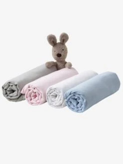 Lot De 2 Draps-housses Bébé En Jersey Uni Blanc Blanc - Vertbaudet -Produits Pour Bébé lot de 2 draps housses bebe en jersey uni blanc 2