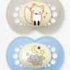 Lot De 2 Sucettes En Silicone MAM Nuit 6+ Beige + Bleu - Mam -Produits Pour Bébé lot de 2 sucettes en silicone mam nuit 6