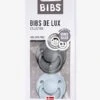 Lot De 2 Sucettes-tétines BIBS De Lux En Silicone Gris Fer + Bleu Layette - Bibs -Produits Pour Bébé lot de 2 sucettes tetines bibs de lux en silicone