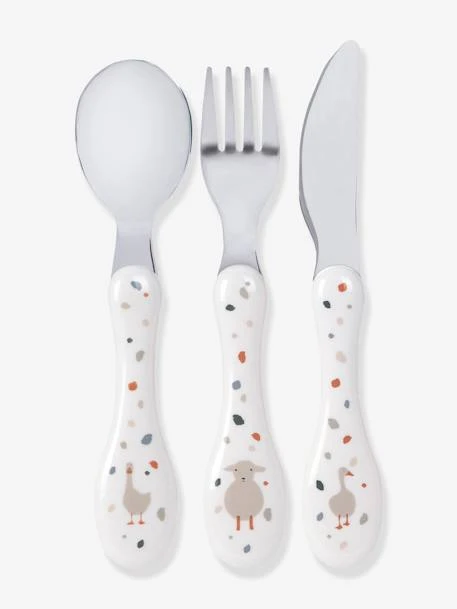 Lot De 3 Couverts 2e âge LÄSSIG Tiny Farmer Mouton/oie Blanc - Lassig 3 Lot De 3 Couverts 2e âge LÄSSIG Tiny Farmer Mouton/oie Blanc - Lassig