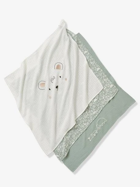 Lot De 3 Langes En Gaze De Coton DANS LES BOIS Multicolore - Vertbaudet 4 Lot De 3 Langes En Gaze De Coton DANS LES BOIS Multicolore - Vertbaudet – Image 2