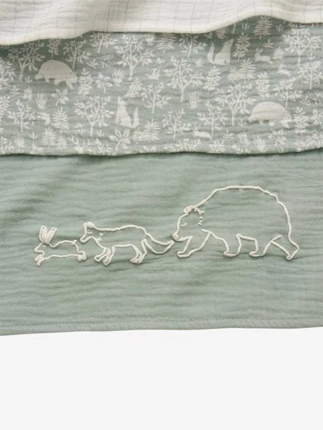 Lot De 3 Langes En Gaze De Coton DANS LES BOIS Multicolore - Vertbaudet 7 Lot De 3 Langes En Gaze De Coton DANS LES BOIS Multicolore - Vertbaudet – Image 5