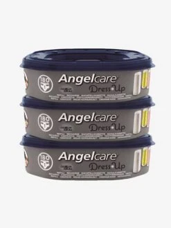 Lot De 3 Recharges Octogonales Pour Poubelles à Couches Nappyclean Et Dress Up Bleu - Angelcare