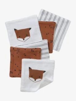 Lot De 6 Lingettes Lavables Lot Renard - Vertbaudet -Produits Pour Bébé lot de 6 lingettes lavables 5