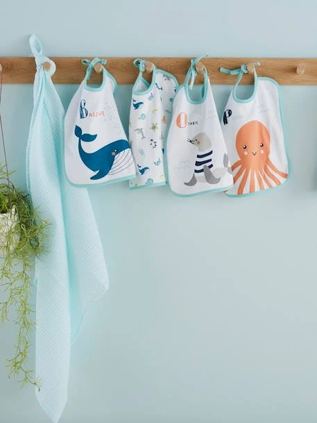 Lot De 7 Bavoirs Bébé Imprimés Fond Blanc - Vertbaudet 3 Lot De 7 Bavoirs Bébé Imprimés Fond Blanc - Vertbaudet – Image 2