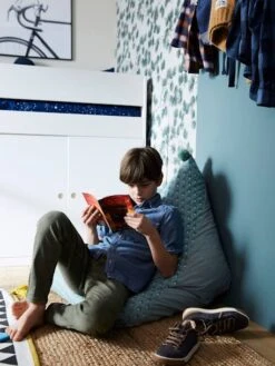 Pouf Poire Palmettes Vert - Vertbaudet -Produits Pour Bébé pouf poire palmettes 2