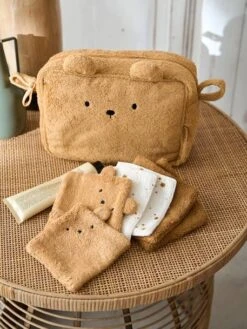 Trousse De Toilette Ourson En éponge Caramel - Vertbaudet -Produits Pour Bébé trousse de toilette ourson en eponge 2